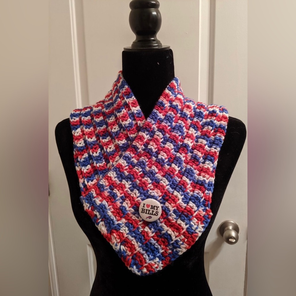 Handmade Buffalo Bills Cowl Scarf